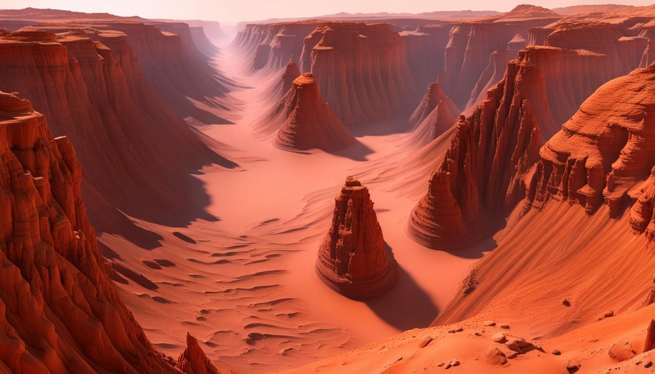 Martian Canyon: Desert Landscape on Mars