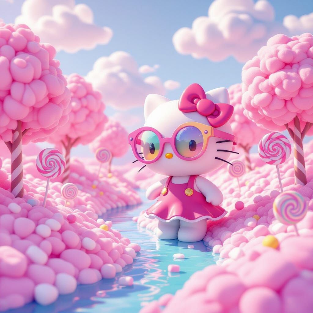 Hello Kitty's Candy Adventure: A Kawaii Dreamscape