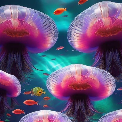 Jellyfish Paradise in Sci-Fi Underwater Haven