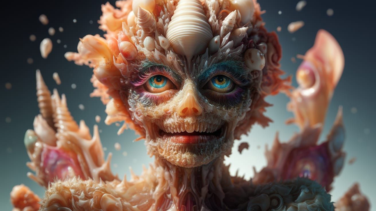 Seashell Summer: Abstract Hyperrealistic Vanitas Composition