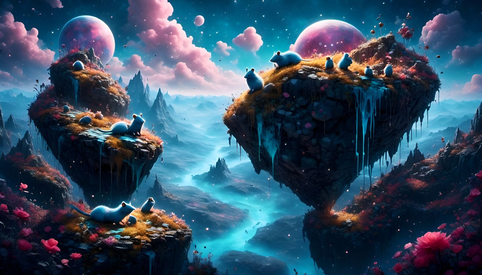 Lemmings on Fluffy Clouds: Detailed Matte Painting