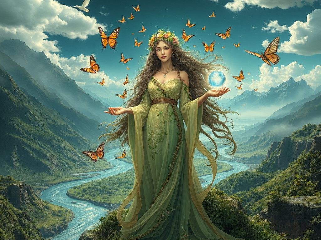 Majestic Mother Earth in a Dreamlike Landscape