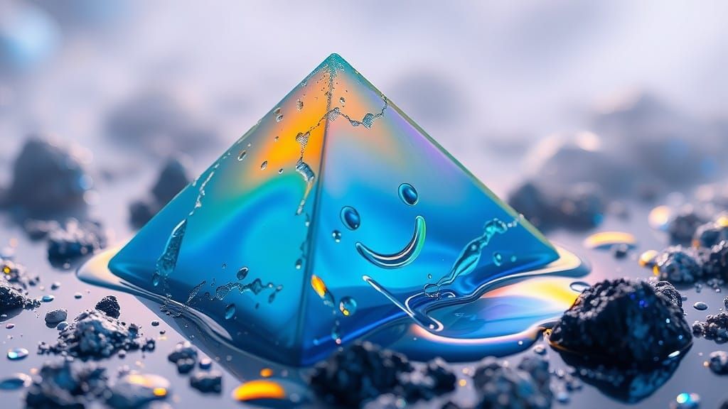 Melting Pyramid Diorama with Smiling Face