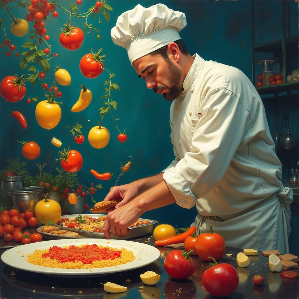 Surreal Chef Arranges Floating Ingredients in Spectral Kitch...