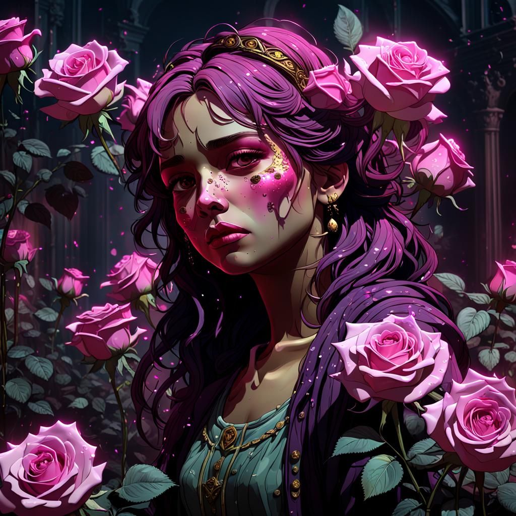 Emotional Farewell Scene in Dark Fantasy Style