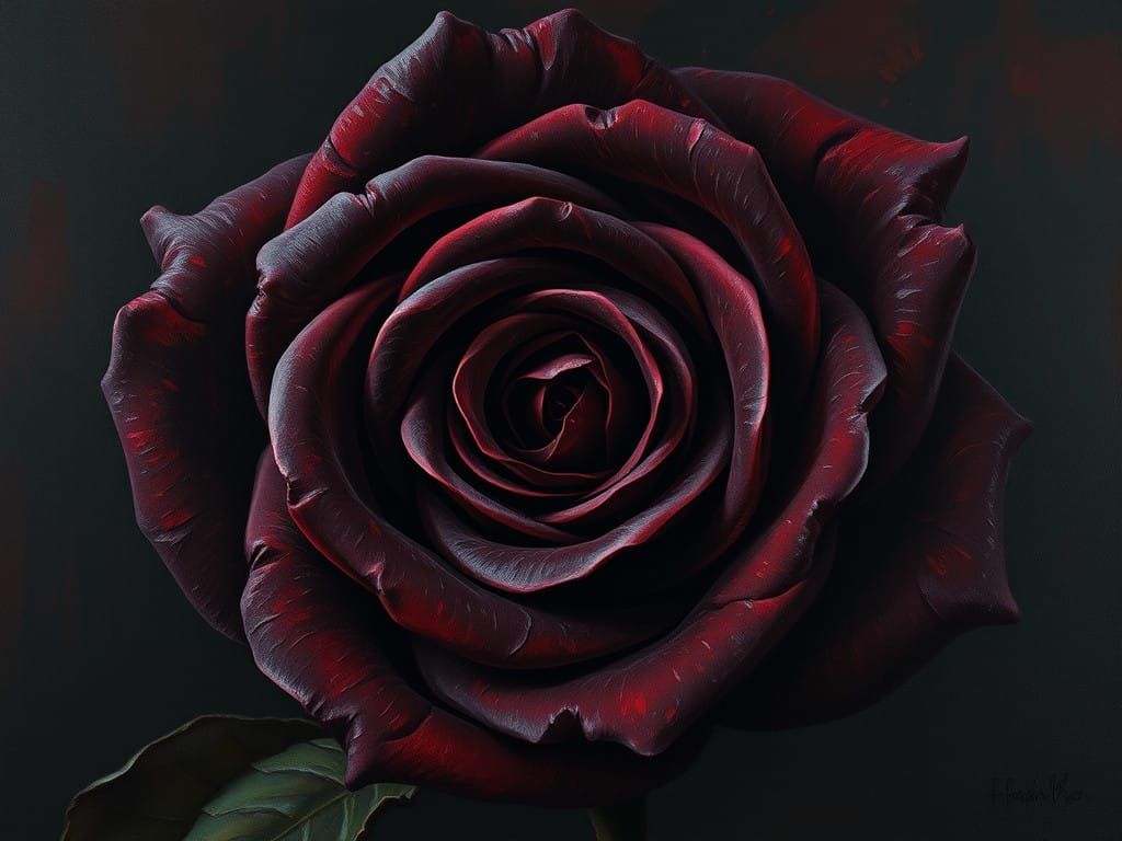 Dark Elegance in Hyper-Detailed Oil