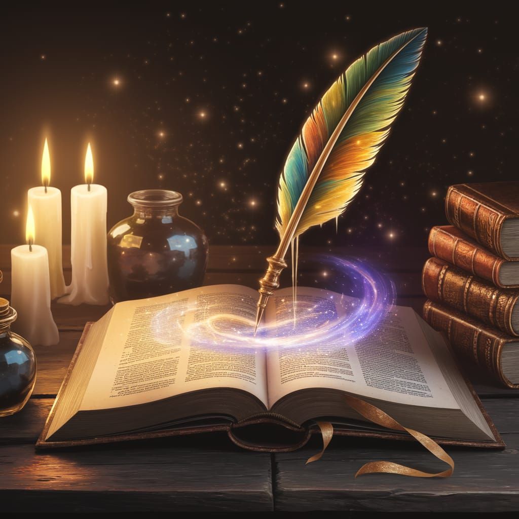 Cosmic Quill Weaves Ancient Wisdom