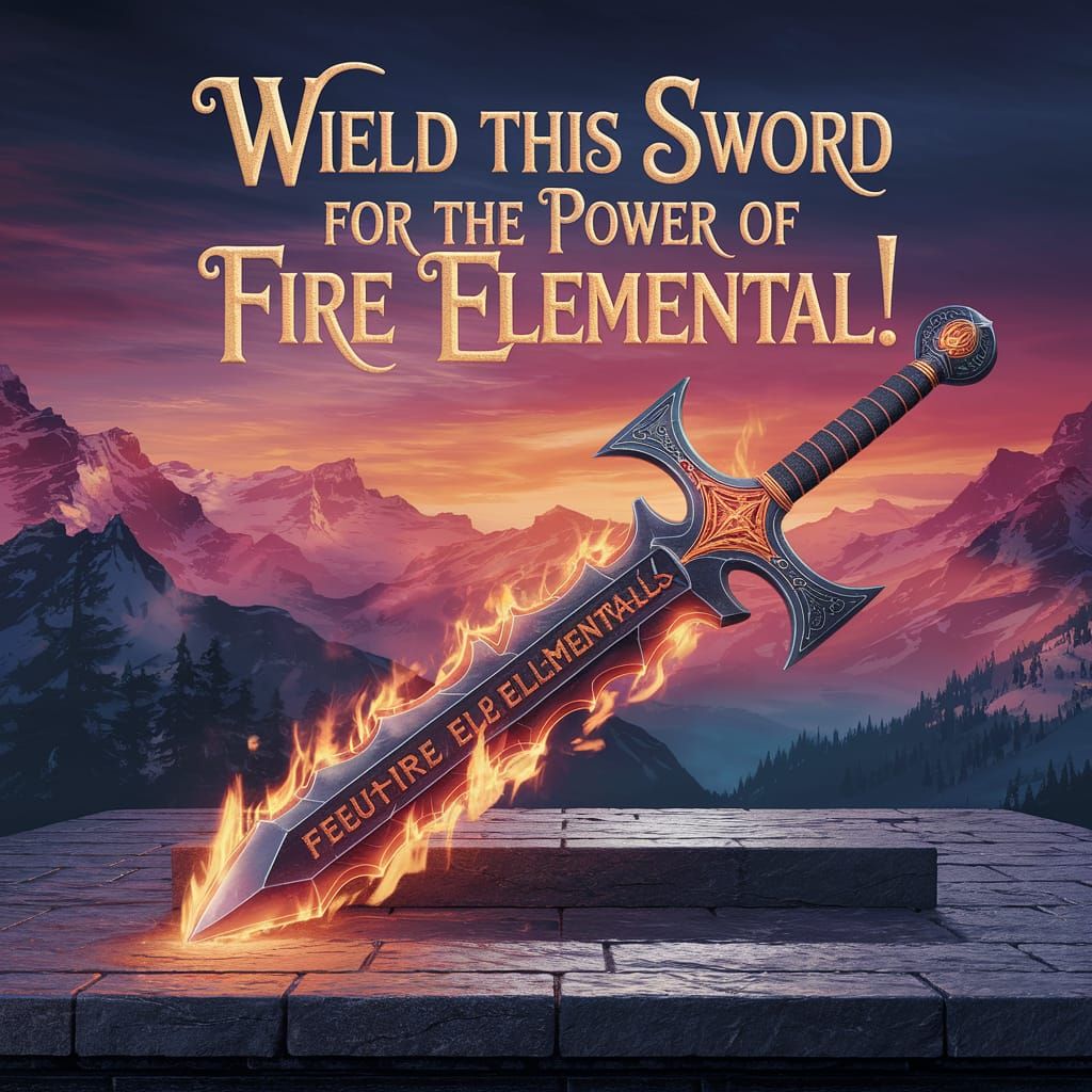 Sword of the Fire Elementals: A Majestic Digital Painting