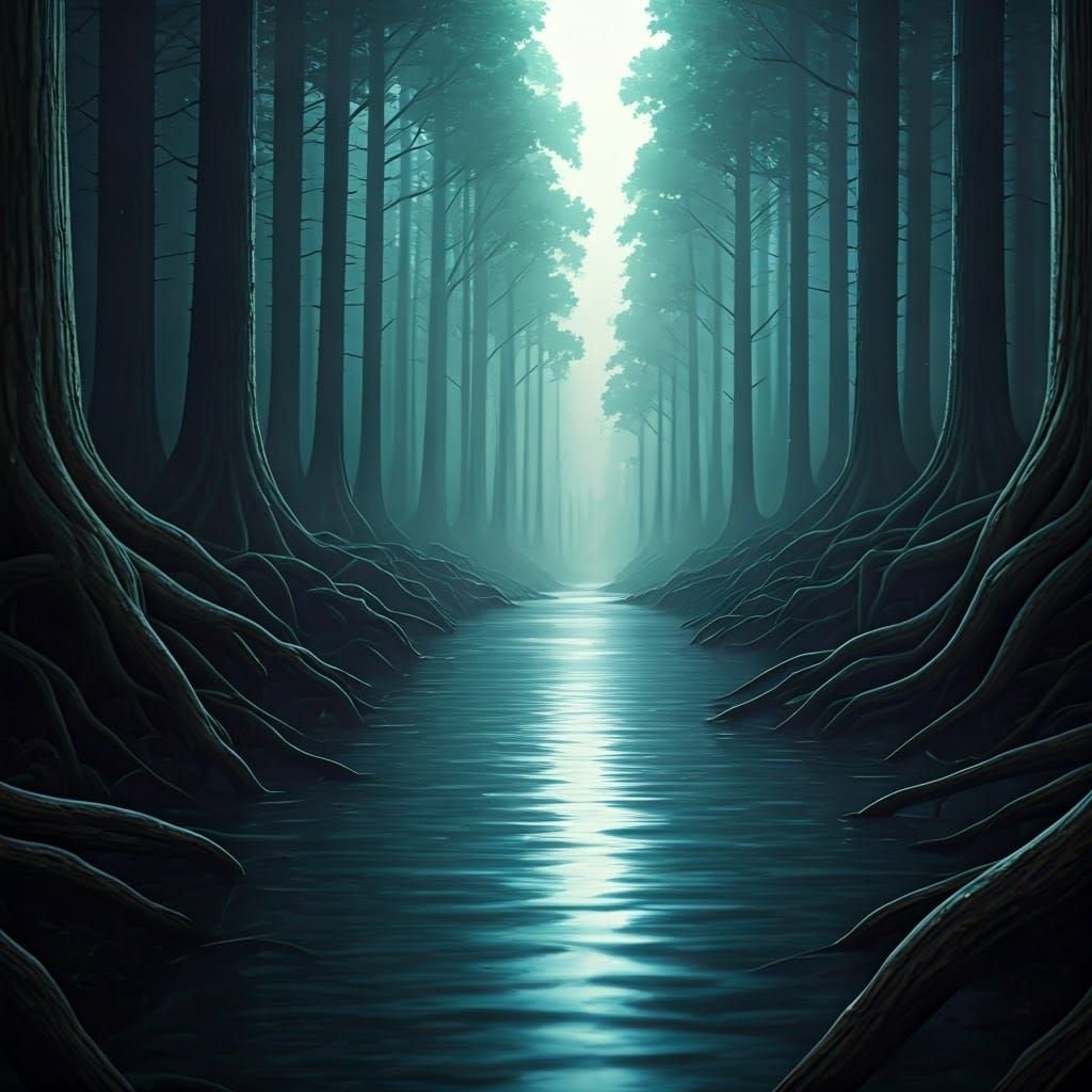 Mystical River Hides Secrets in Fog-Shrouded Forest