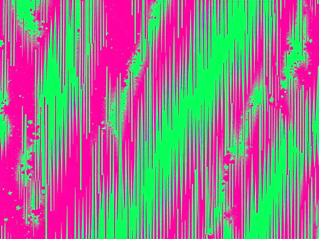 Kinetic Pointillism in Fuchsia and Green, Glitchcore Style