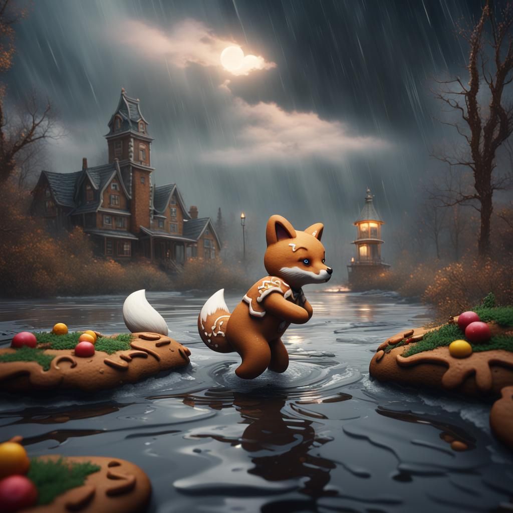 Gingerbread Man Cookie Rescues Fox in Storm