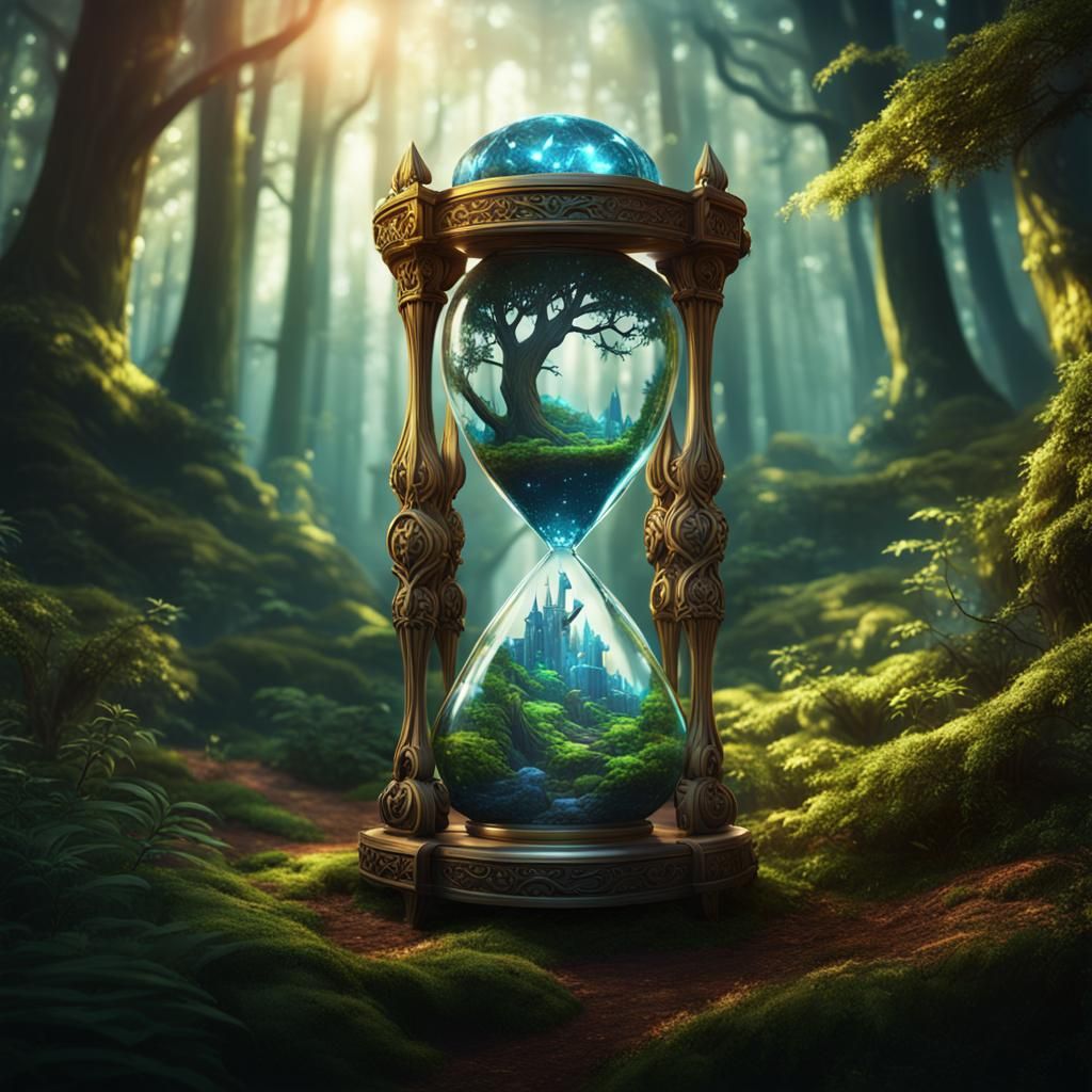 Diamond Hourglass in Luscious Forest: Detailed Matte Paintin...