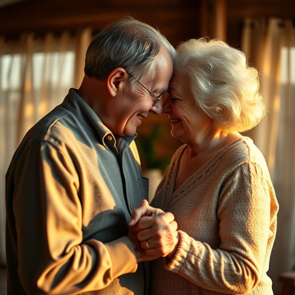 Elderly Couple's Golden Hour of Love