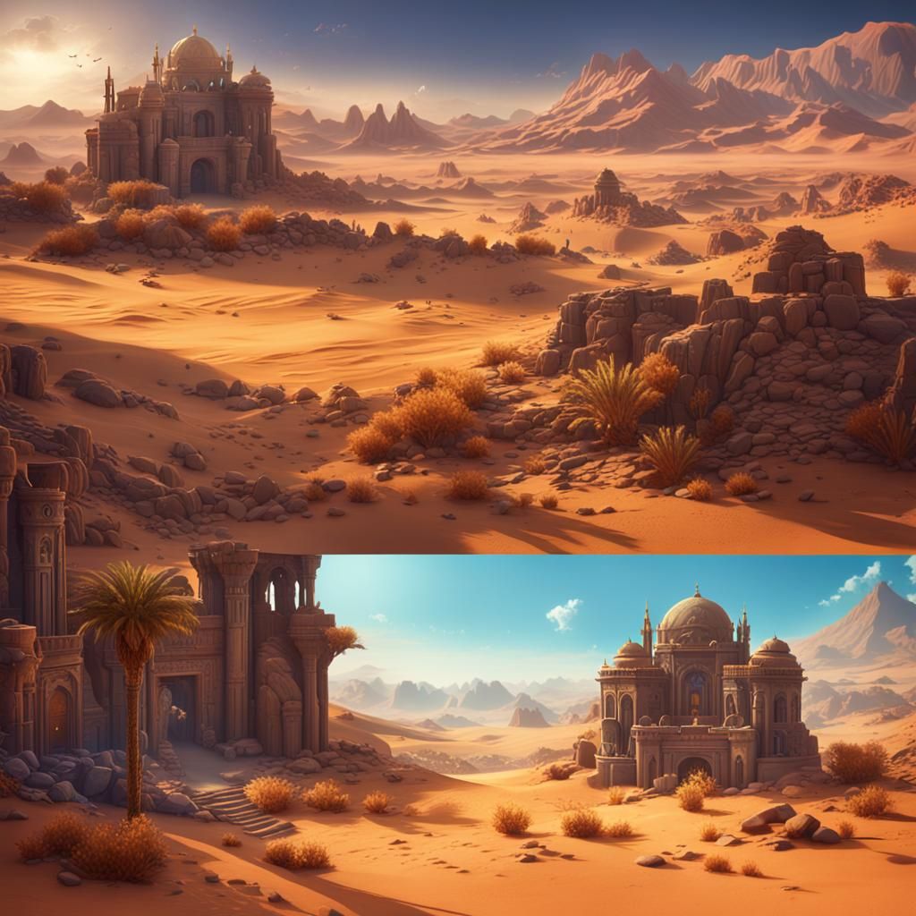 Haunting Desert Landscape in Detailed Matte Painting