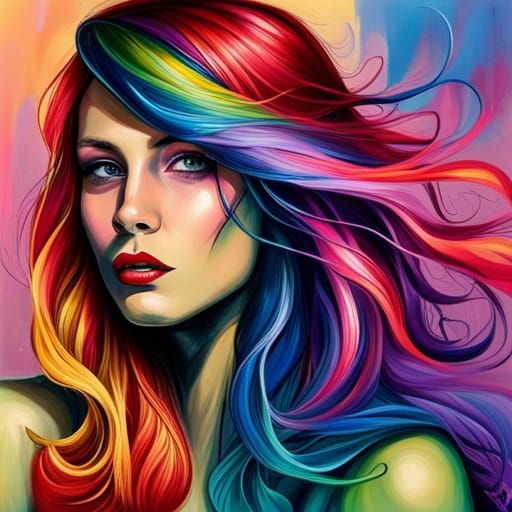 Rainbow Superhero in Graffiti Splash Art Style