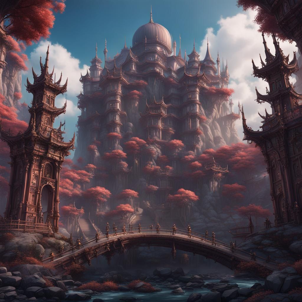 Detailed Matte Painting in Deep Color