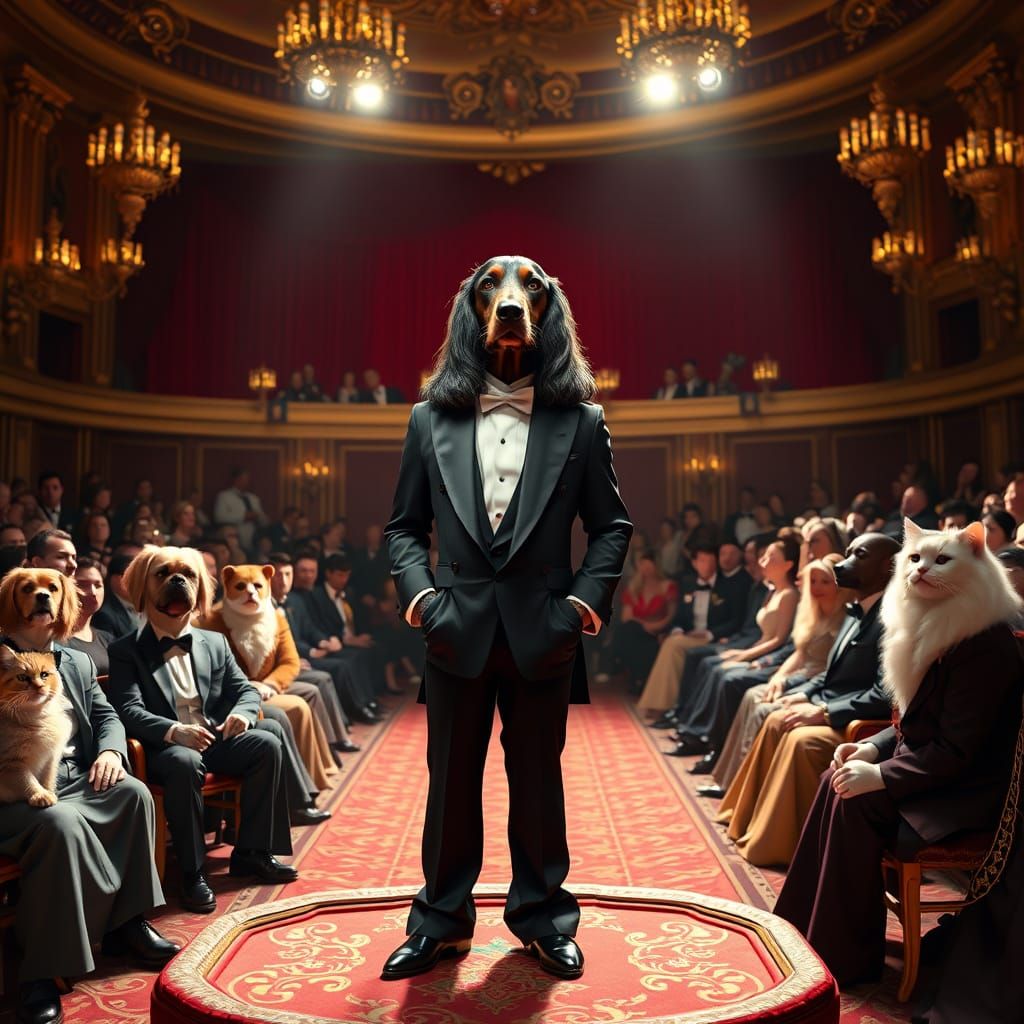 Afghan Hound Hosts Glamorous Canine and Feline Audience in O...