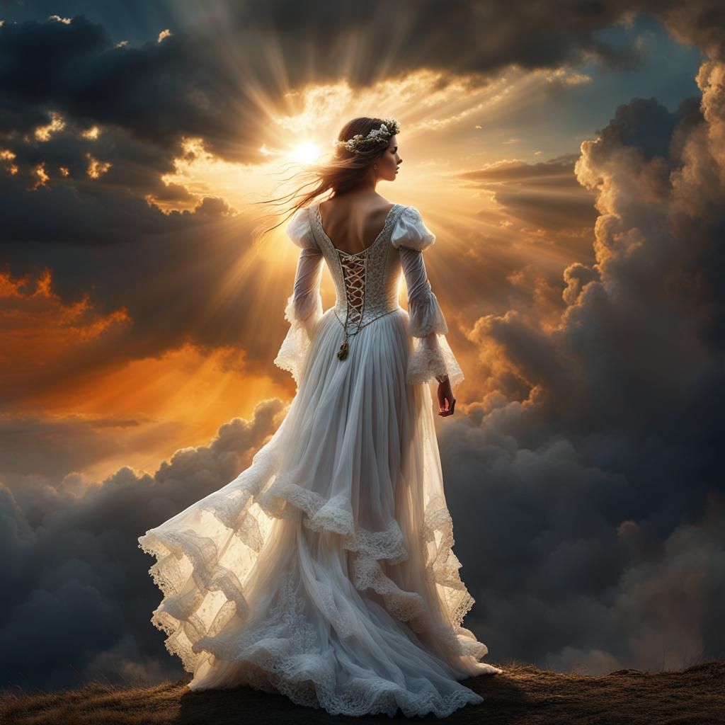 Medieval Woman Reaching for Sunlight