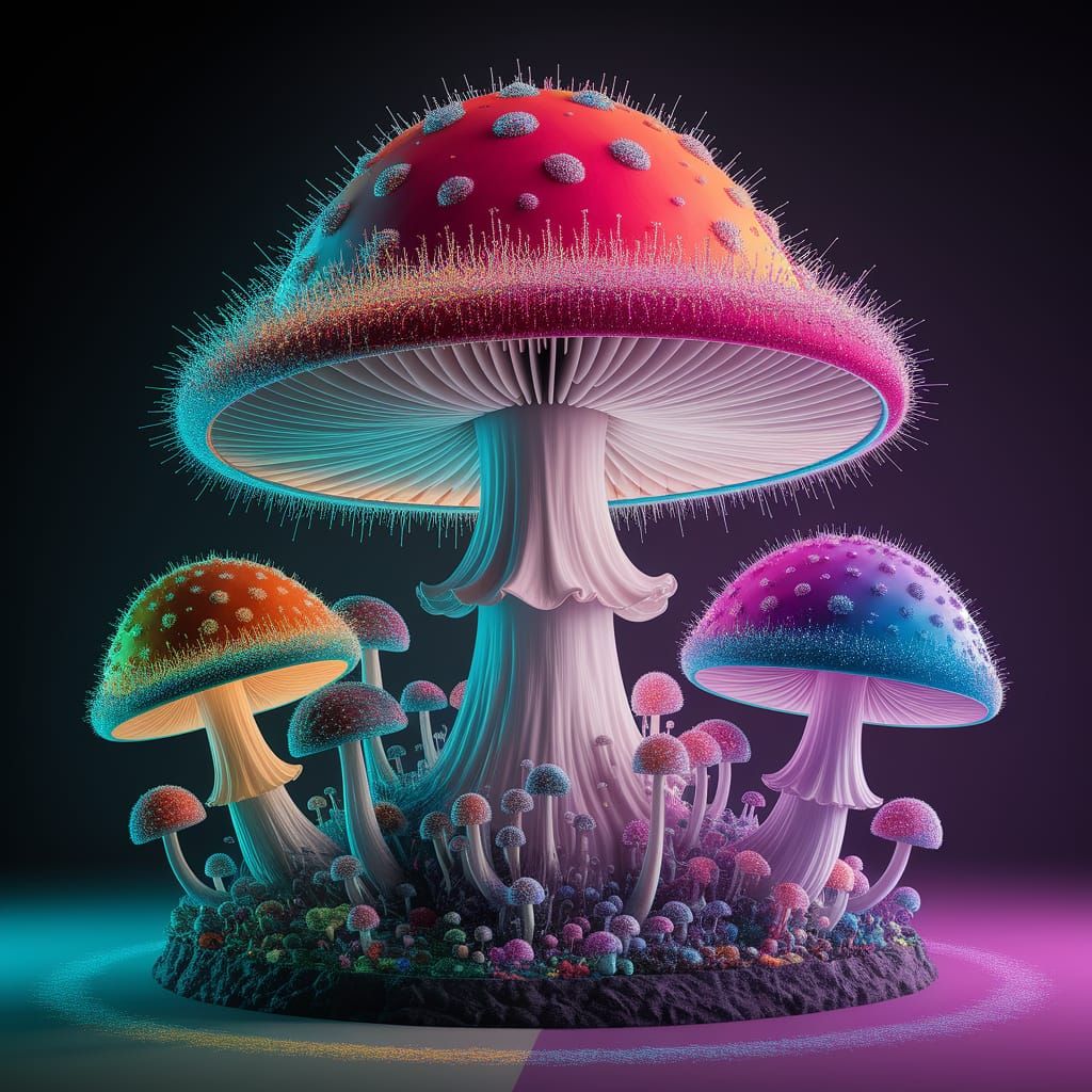 Psychedelic Mushroom King of the Luminous Realm
