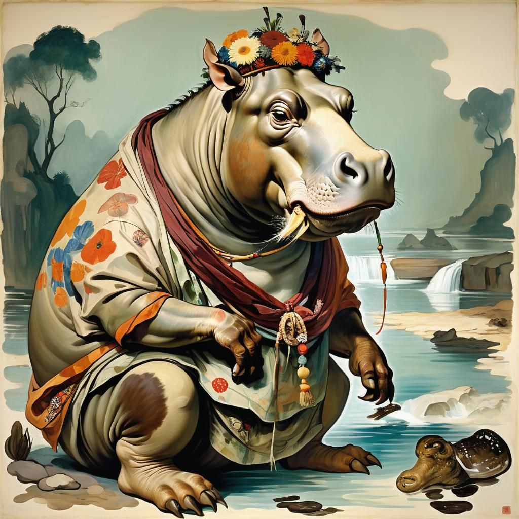 Hippopotamus Declares Hippie Identity: Baroque Expressionism