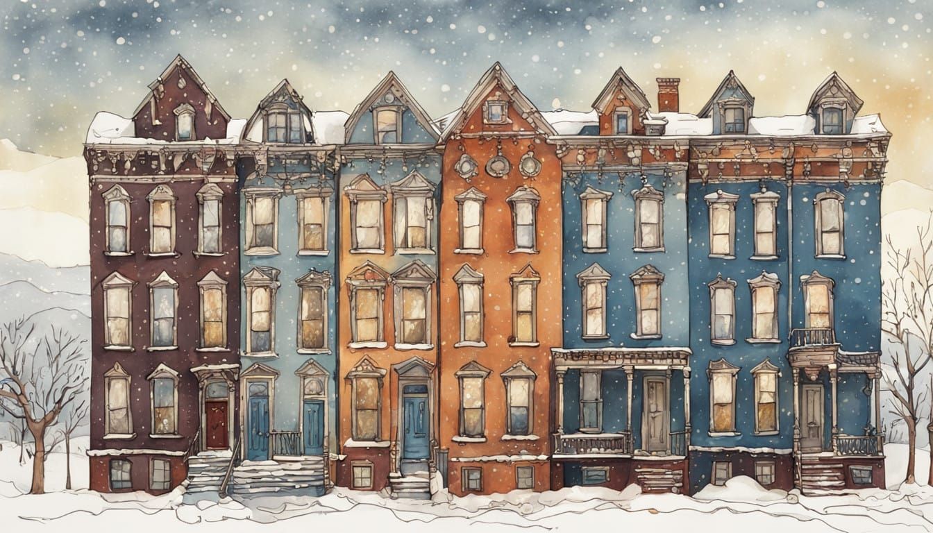 Quirky Rowhouses in Winter Wonderland