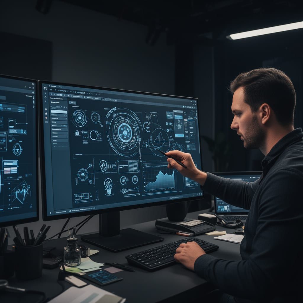 Hyperrealistic Computer on Moody Subway Platform