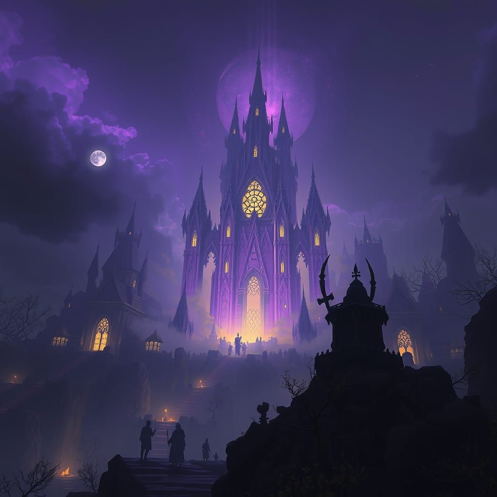 Ominous Dark Fantasy Scene in Artstation Style