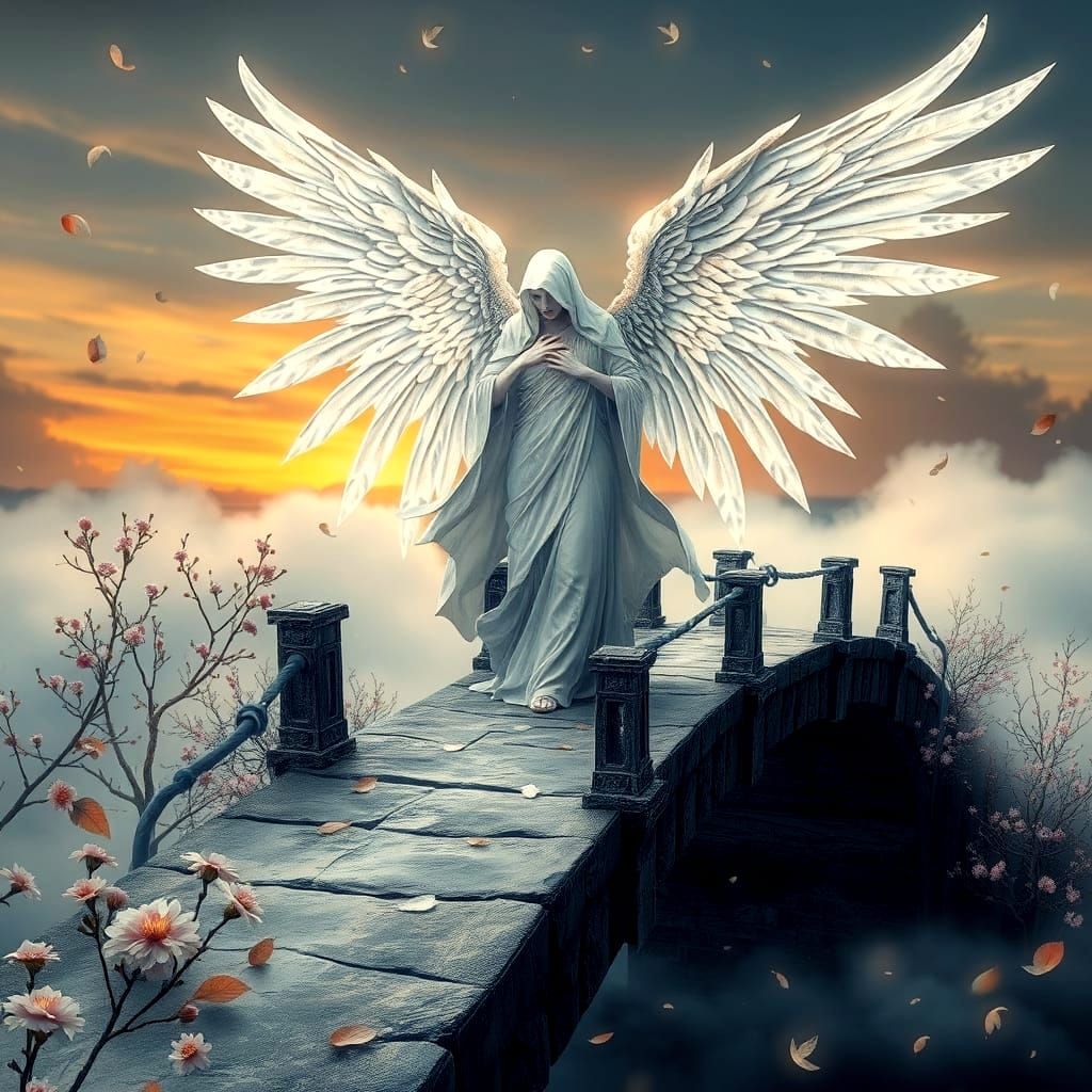 Angel of Death in Ethereal Realism Style