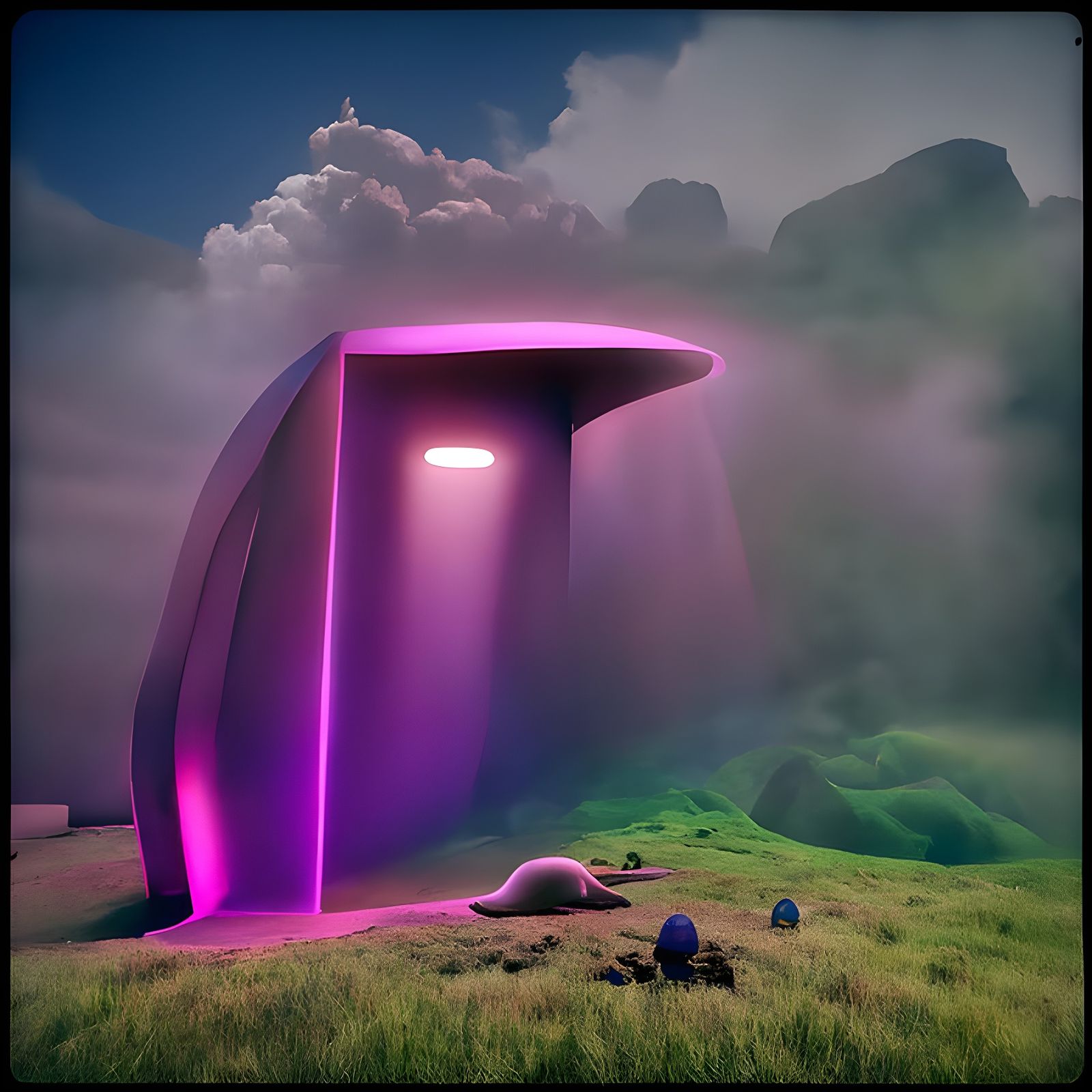 Bizarre Minimalism Rendering in Otherworldly Colors