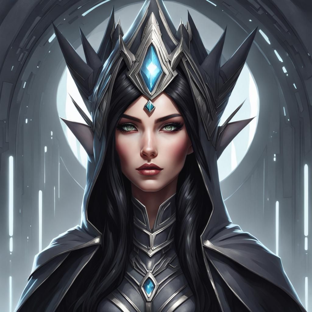 Futuristic Elf Portrait in Sci-Fi Style