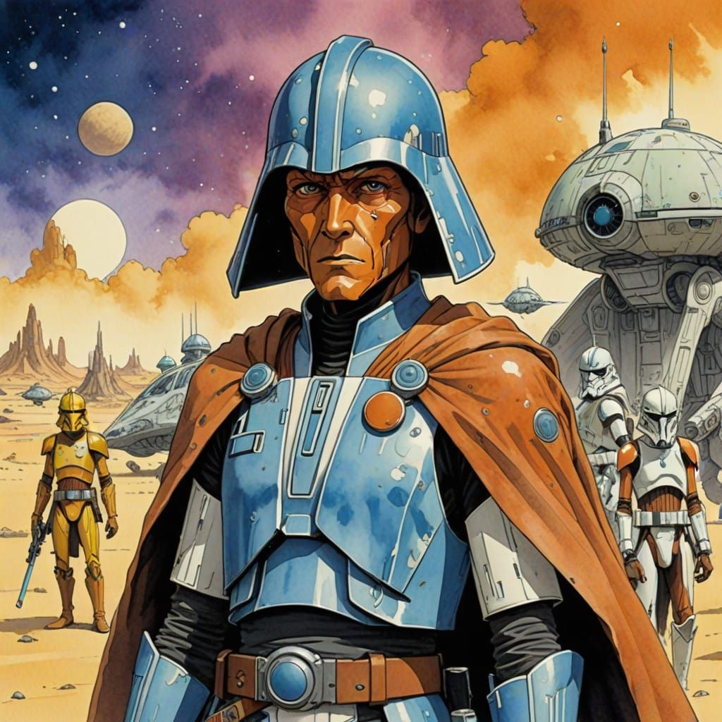 Surreal Star Wars Clone Wars in Moebius-Inspired Watercolor ...