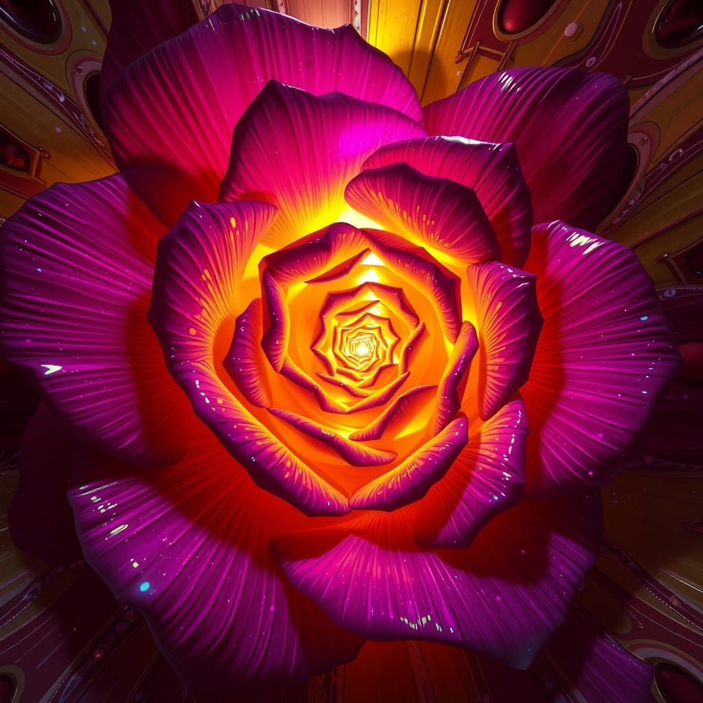Surreal, Hyper-Realistic Digital Artwork in Vibrant Purple a...