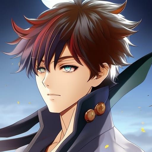 Anime Moon Boy in Hyperrealistic Splash Art