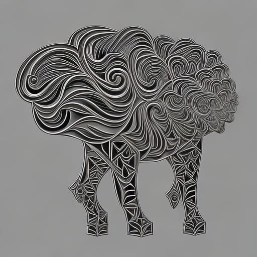 Simba as Human: Abstract Vector Fractal Art