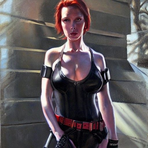 Black Widow Spider Oil Painting