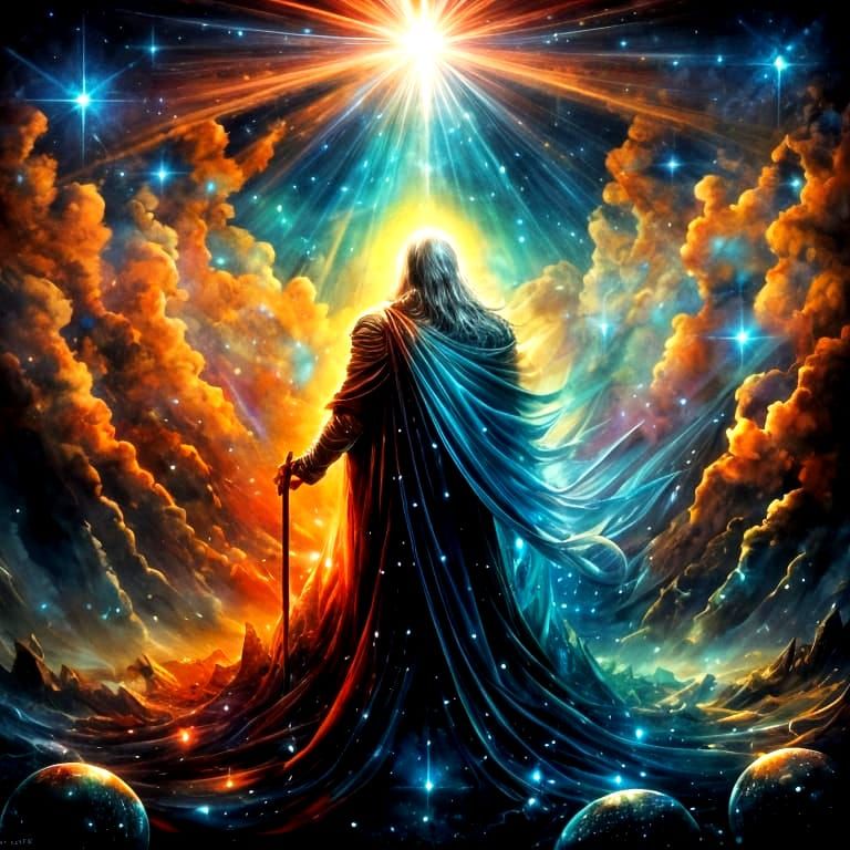 Ethereal Dawn in a Flaming Inferno Landscape