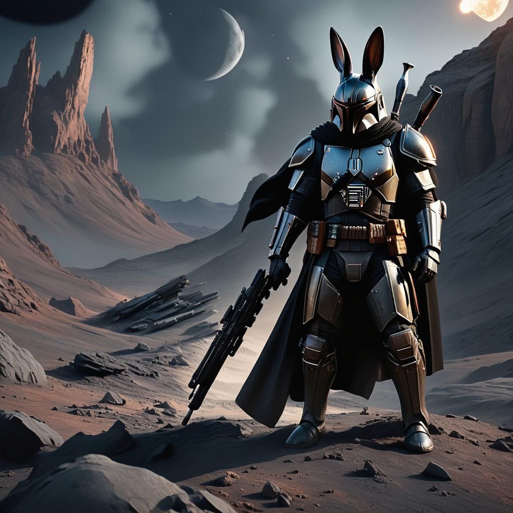 Black Rabbit Bounty Hunter on the Moon