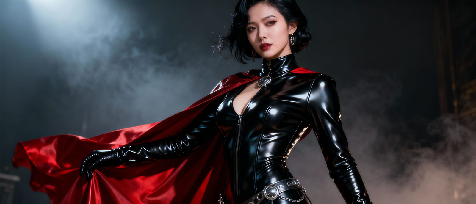 Princess Reiju Vinsmoke In Latex Costume With Cape