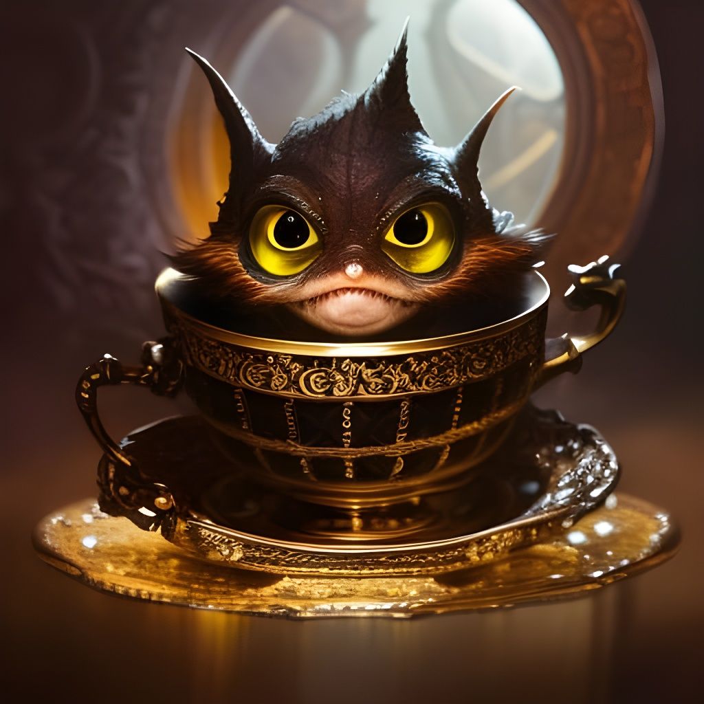 GREMLIN sitting in a Teacup