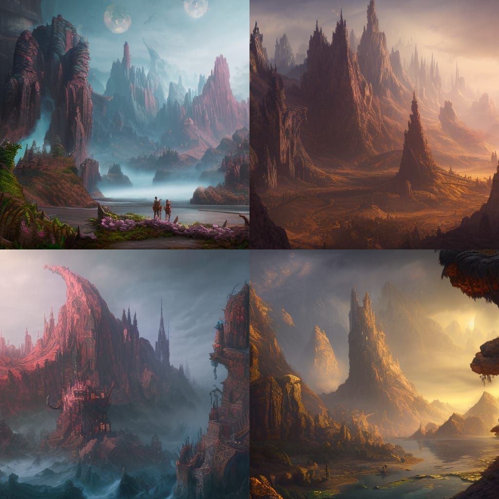 Fantastical Man in Detailed Matte Painting