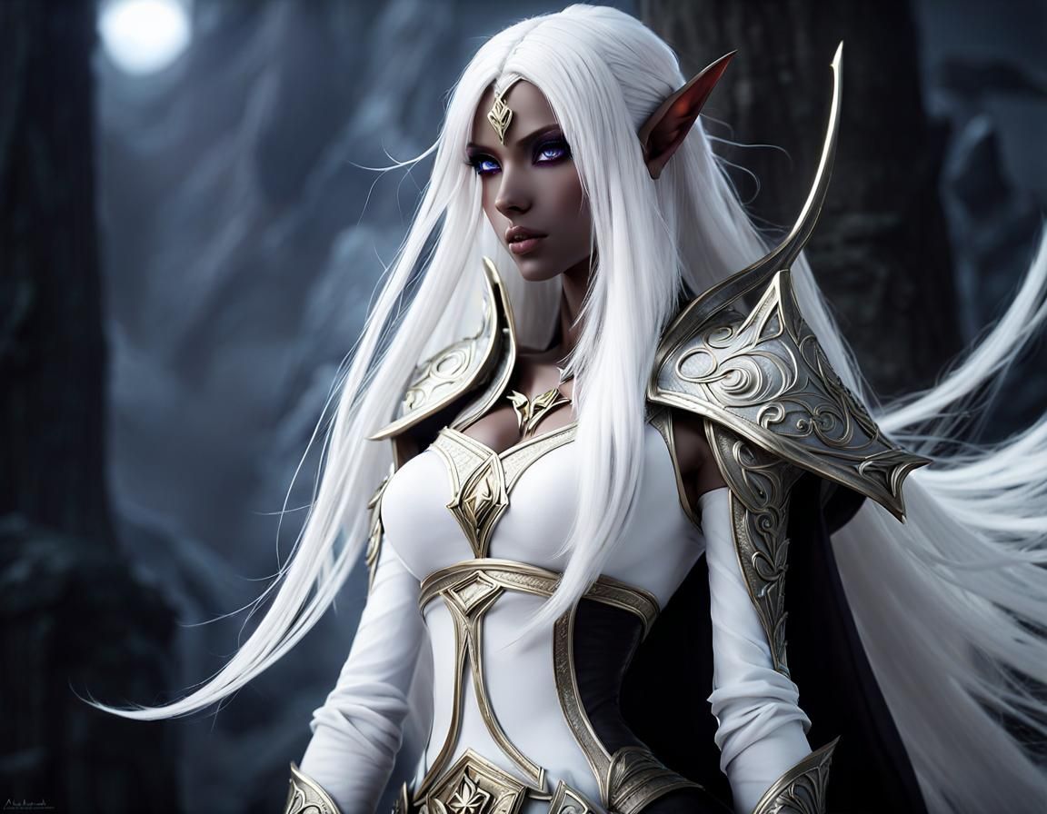 Pirotess, Dark Elf of Marmo, Digital Art