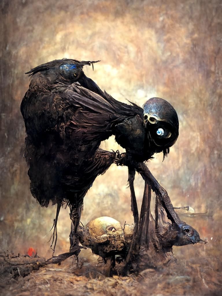 Surreal Crow Beckons a Boy to the Afterlife