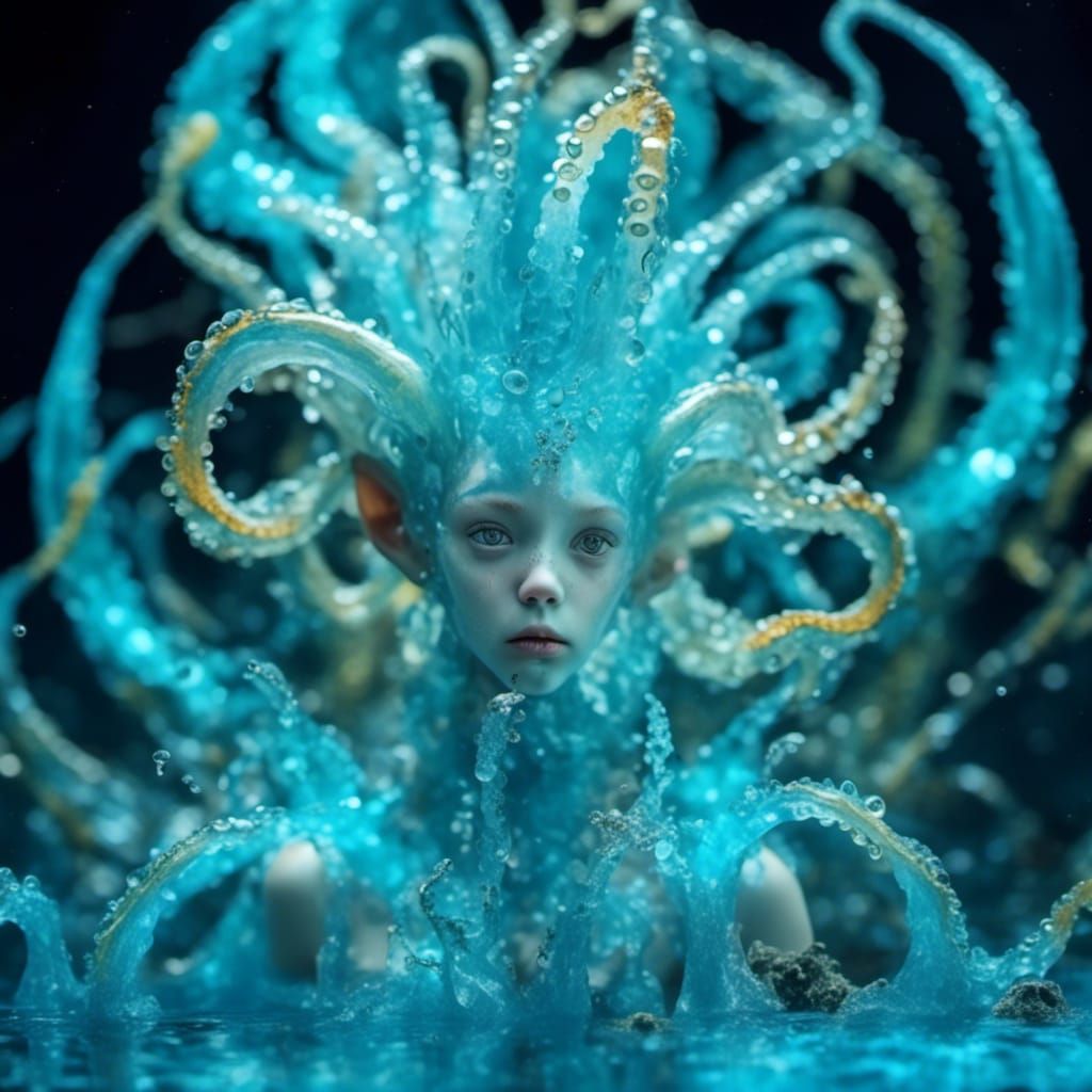 Ethereal Bioluminescent Creature with Luminous Eyes