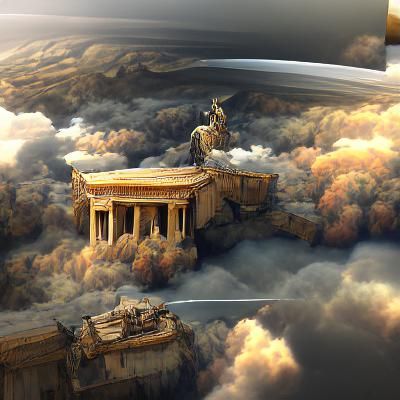 Detailed Matte Painting of Athena