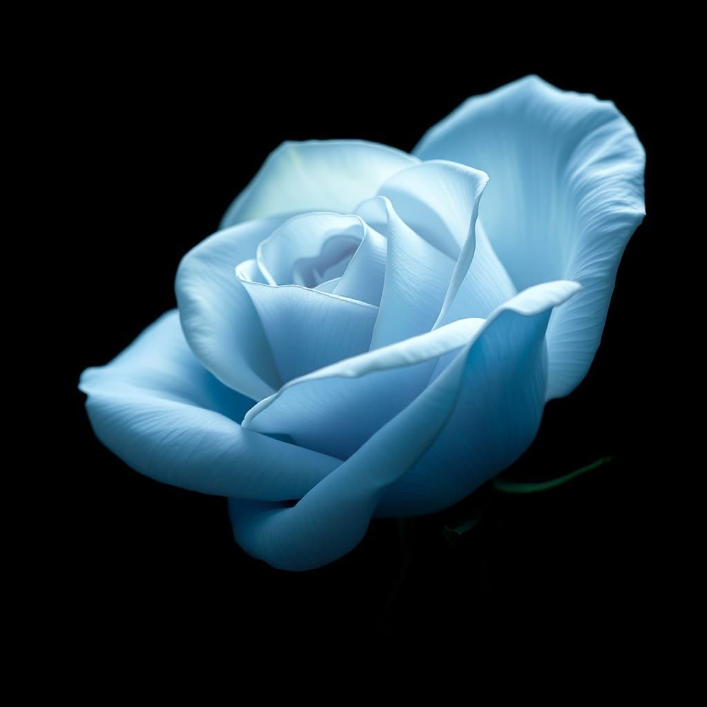 Enchanted Blue Rose in Art Nouveau Style