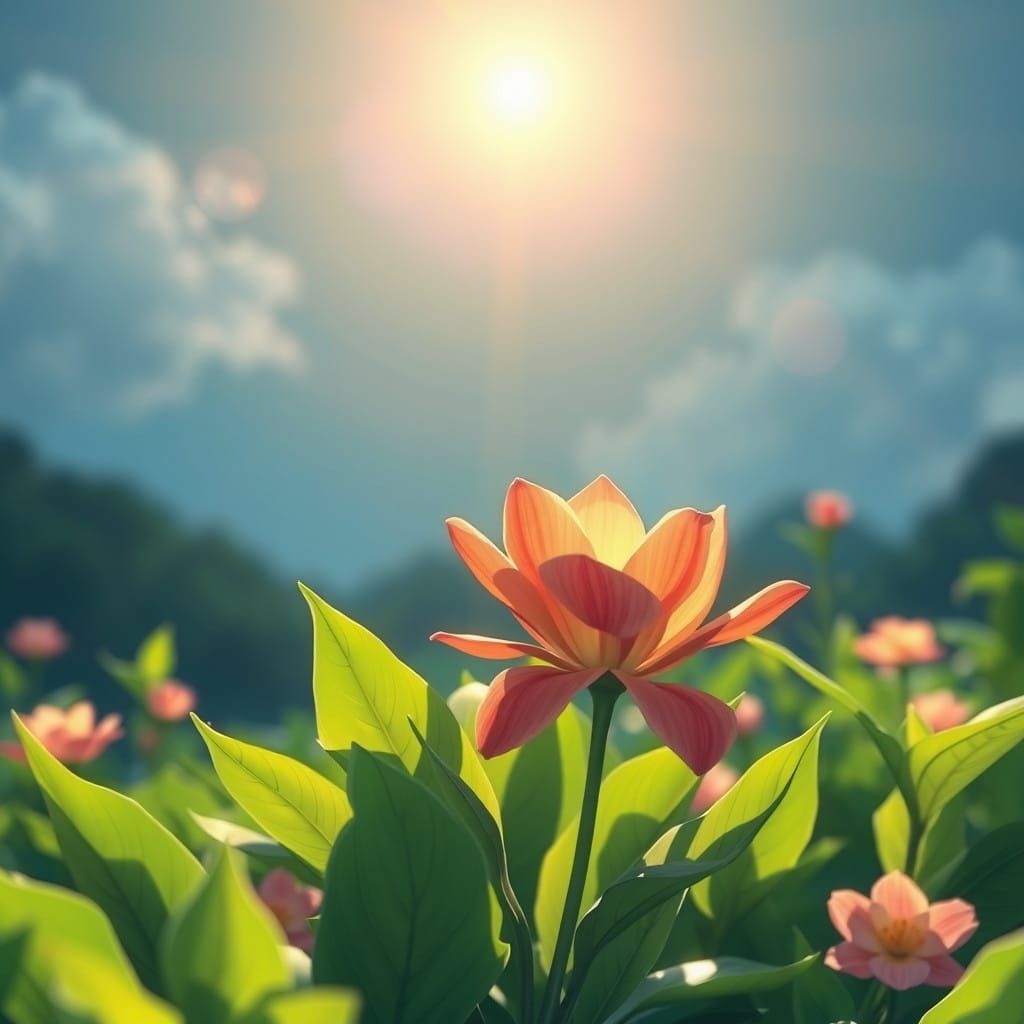 Blossoming Beauty in Anime Style