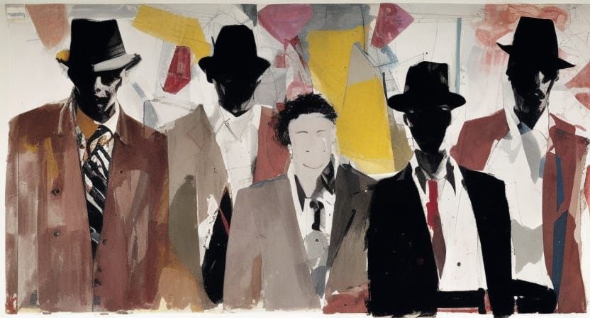 Abstract Painting in Larry Rivers Style