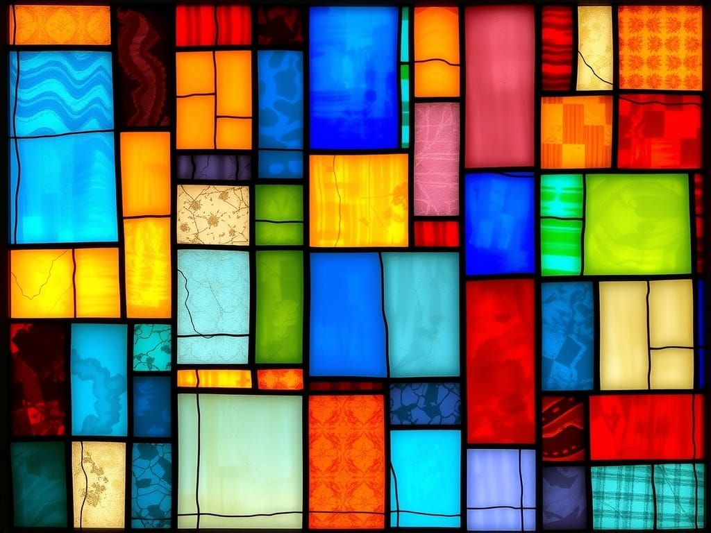 Vibrant Geometric Stained Glass Masterpiece