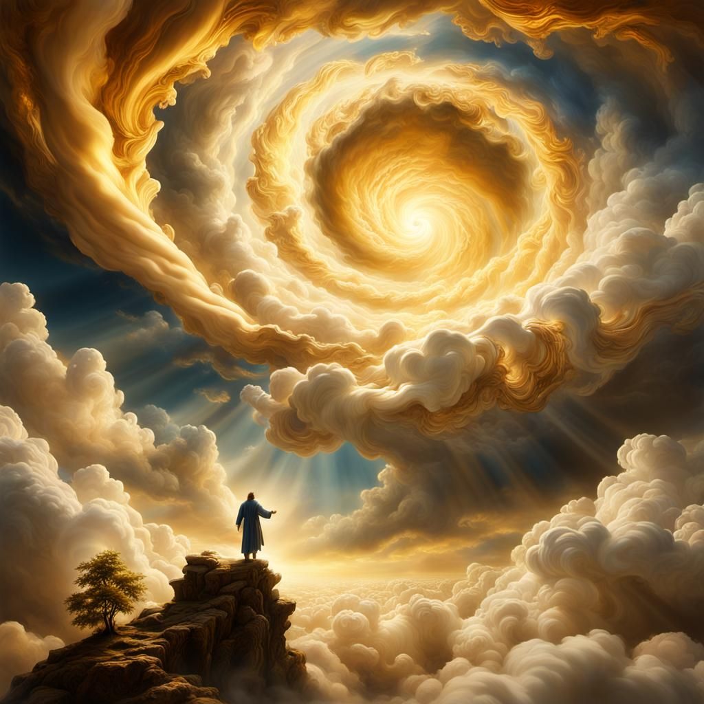 Baroque Masterpiece: God and Adam in Golden Light