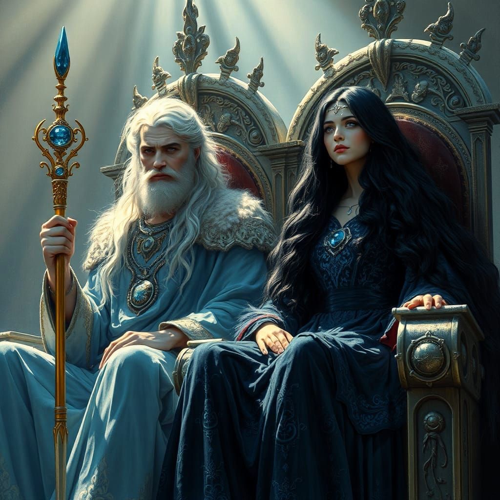 Manwe and Varda: Gods of Tolkien in Digital Painting